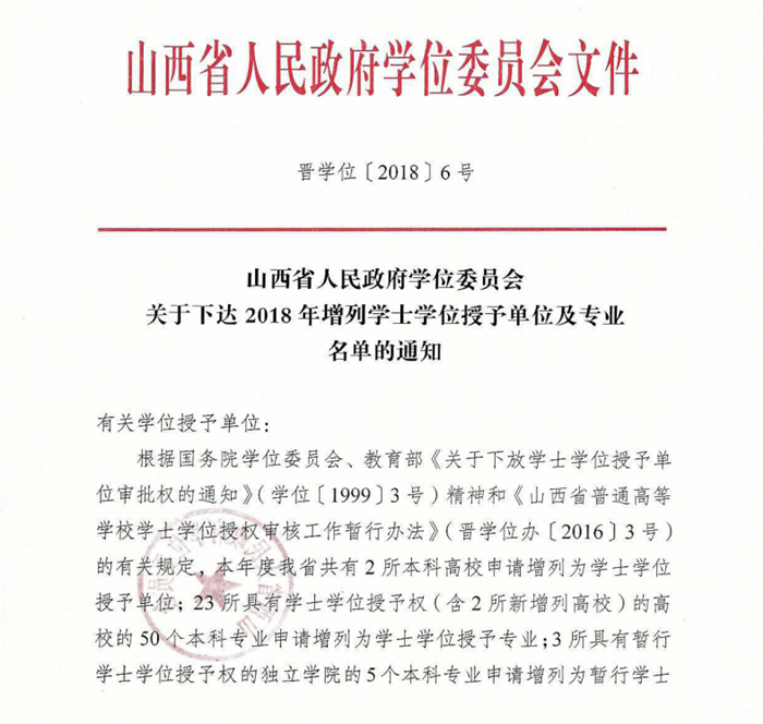 我校增列为学士学位授予单位 5个专业增列为学士学位授予专业